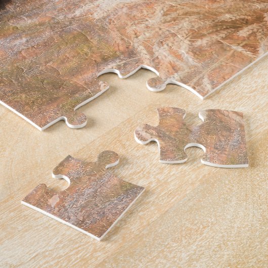 Zuchtschlepper Rot Vintag Rustikale Herbsternte Puzzle (Seite)