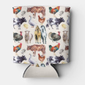 Zuchttiere Muster Aquarell Dosenkühler (Vorderseite)