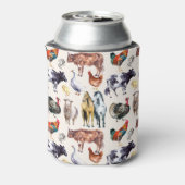 Zuchttiere Muster Aquarell Dosenkühler (Kanne Rückseite)