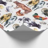 Zuchttiere Muster Aquarell Geschenkpapier (Ecke)