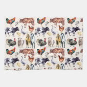 Zuchttiere Muster Aquarell Geschirrtuch (Horizontal)