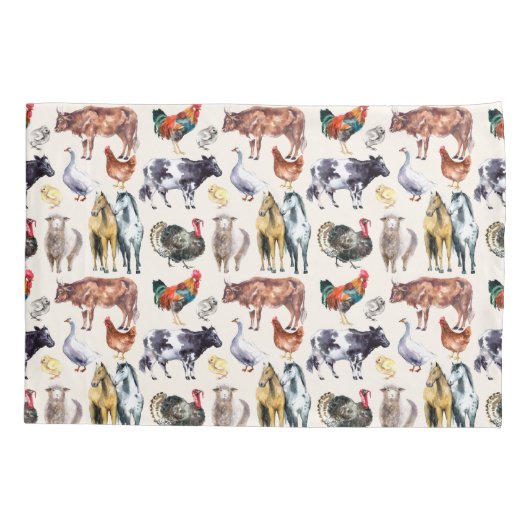 Zuchttiere Muster Aquarell Kissenbezug (Rückseite)