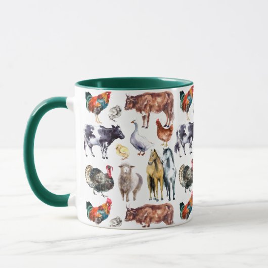 Zuchttiere Muster Aquarell Tasse (Links)