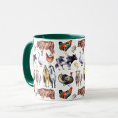 Zuchttiere Muster Aquarell Tasse (Vorderseite Links)