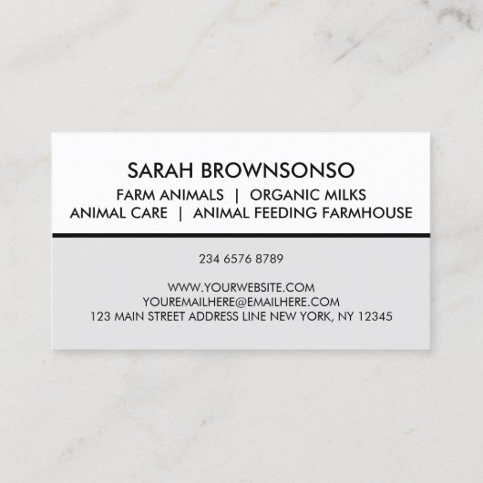 Zuchttierfutter Rinderschaf Visitenkarte (Rückseite)