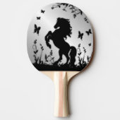 Züchtung des schwarzen Stallion/des Pferds auf Tischtennis Schläger (Rückseite)