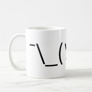 Zucken Sie Emoticon ¯ \ _(ツ) _/¯ Japaner Kaomo Kaffeetasse