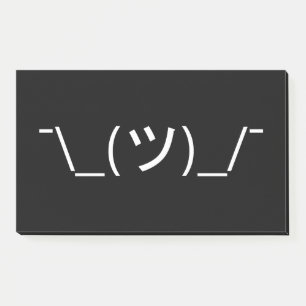 Zucken Sie Emoticon ¯ \ _(ツ) _/¯ Japaner Kaomo Post-it Klebezettel