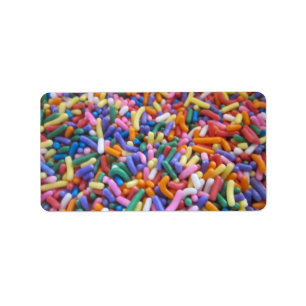 Zucker besprüht adressaufkleber