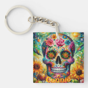 Zucker Blütenblütenblume Rose Sonnenblumen Persona Schlüsselanhänger