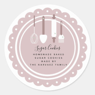 Zucker-Cookies Bakery-Tool Logo hausgemachte Leben Runder Aufkleber