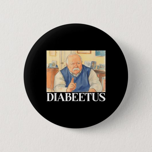 Zucker-Crash-Bart Diabetes-Bewusstseinsgeschenk Button (Vorderseite)