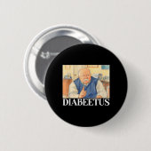 Zucker-Crash-Bart Diabetes-Bewusstseinsgeschenk Button (Vorne & Hinten)