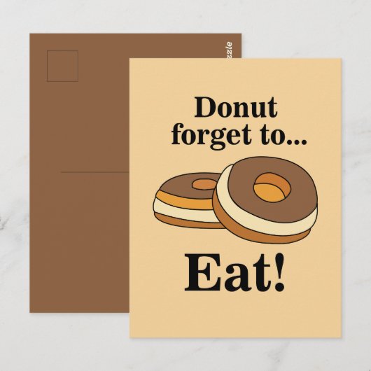 Zucker Donut Süß Postkarte (Vorne/Hinten)