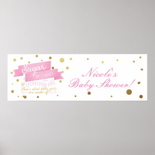 Zucker & Gewürz & alles nette Baby Shower-Flagge Poster