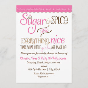 Zucker & Gewürz Typografie Baby Shower Einladung