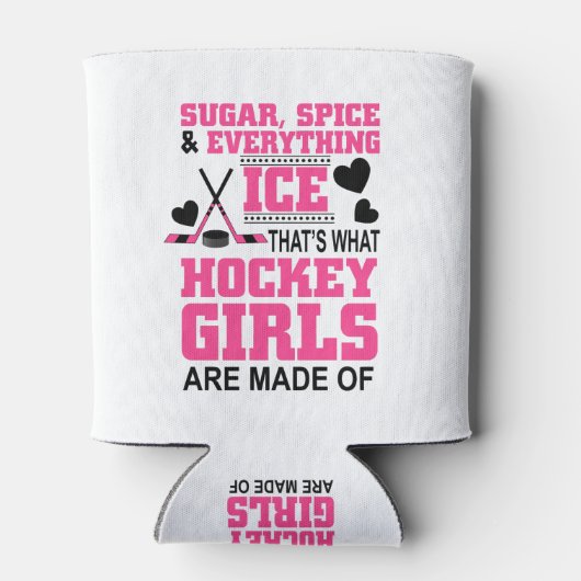 Zucker Gewürz und alles, was Eismädchen Hockey Dosenkühler (Rückseite)