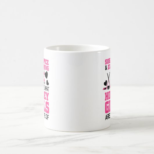 Zucker Gewürz und alles, was Eismädchen Hockey Kaffeetasse (Mittel)
