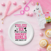 Zucker Gewürz und alles, was Eismädchen Hockey Pappteller (Party)