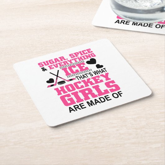 Zucker Gewürz und alles, was Eismädchen Hockey Rechteckiger Pappuntersetzer (angewinkelt)