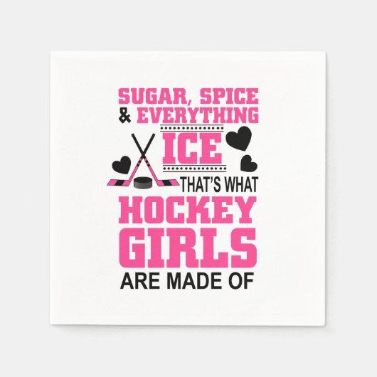 Zucker Gewürz und alles, was Eismädchen Hockey Serviette (Vorderseite)