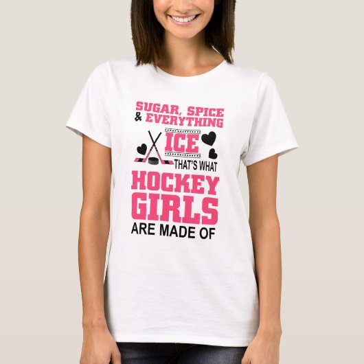 Zucker Gewürz und alles, was Eismädchen Hockey T-Shirt (Vorderseite)
