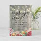 Zucker & Gewürze & Alles Nette Baby Dusche Blume Einladung (Stehend Vorderseite)