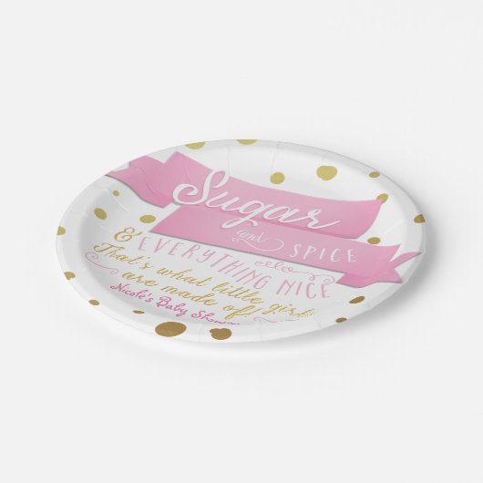 Zucker & Gewürze & Alles Nette Baby Dusche Teller (Schrägansicht)