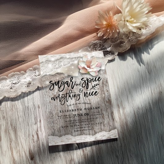 Zucker & Gewürze & Alles Schöne Rustikale Babydusc Einladung