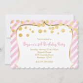 Zucker & Gewürzrosa Gold Geburtstagsparty Einladun Einladung (Rückseite)