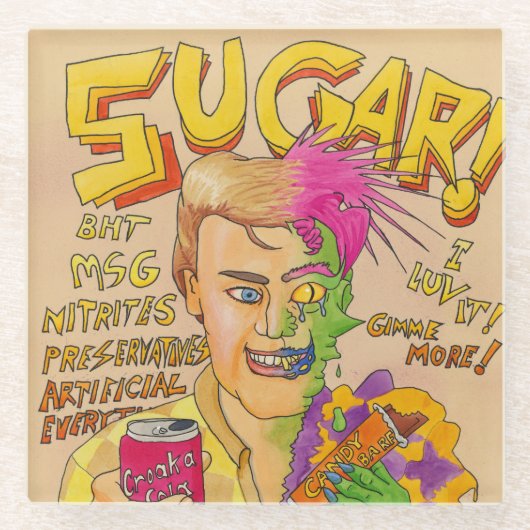 Zucker! Glasuntersetzer (Vorderseite)