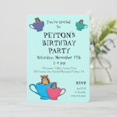 Zucker Glider in Teekuchen Maßgeschneiderte Geburt Einladung (Stehend Vorderseite)