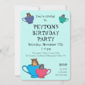 Zucker Glider in Teekuchen Maßgeschneiderte Geburt Einladung (Vorderseite)