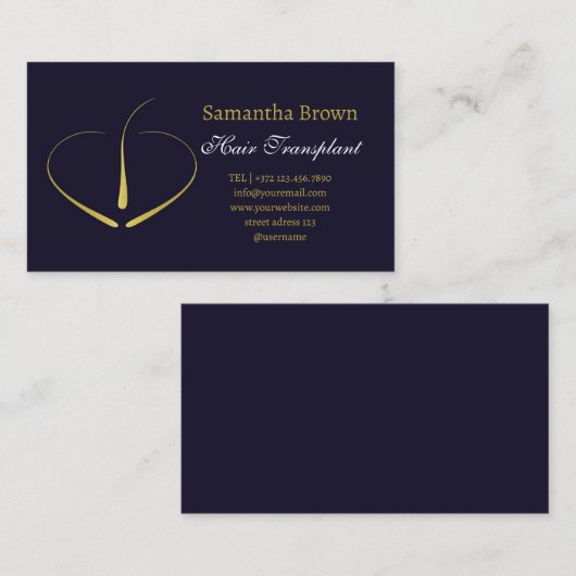 Zucker Haarentfernung Haartransplantation Visitenkarte (Vorne/Hinten)