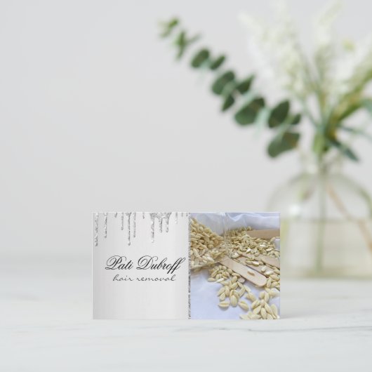 Zucker Haarentfernung Zucker Schönheitssalon Welln Visitenkarte (Stehend Vorderseite)