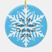 Zucker-Herzkekse, Personalisierte Weihnachten Keramik Ornament (Hinten)