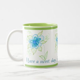 Zucker hinzufügen und umrühren zweifarbige tasse