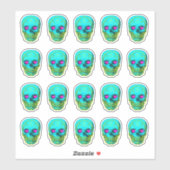 Zucker in Aqua Aufkleber (Blatt)