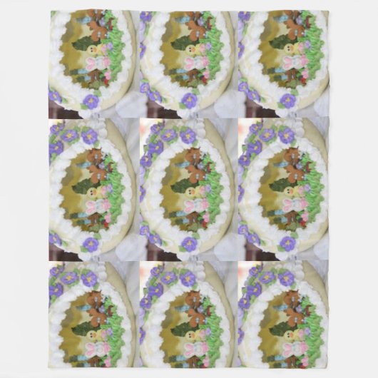 Zucker Ostereier Fleecedecke (Vorderseite)