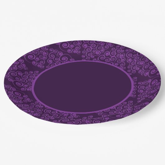 Zucker Pflaume CurlyQue Weihnachtsbaum Pappteller (Schrägansicht)