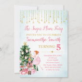 Zucker Pflaume Fairy Nutcracker Glitzer Winter Einladung (Vorderseite)