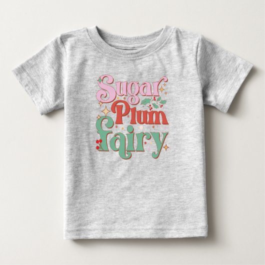 Zucker Pflaume Weihnachten Niedlich Baby T-shirt (Vorderseite)