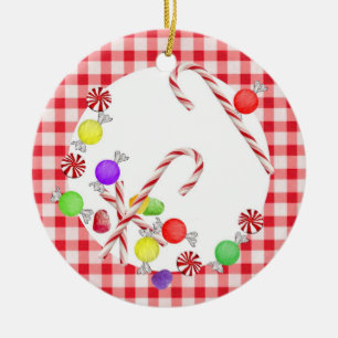 Zucker-Pflaumen Keramik Ornament