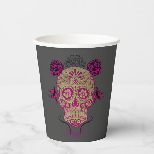 Zucker-Schädel 1.0 Pappbecher (Vorderseite)