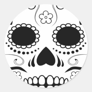 Zucker-Schädel: 1 Runder Aufkleber