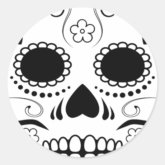 Zucker-Schädel: 1 Runder Aufkleber (Vorderseite)