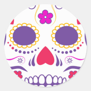 Zucker-Schädel: 1 Runder Aufkleber