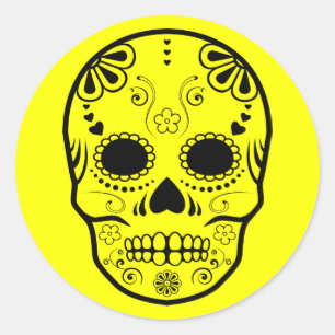 Zucker-Schädel: 1 Runder Aufkleber