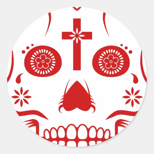 Zucker-Schädel: 2 Runder Aufkleber (Vorderseite)