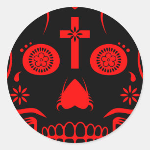 Zucker-Schädel: 2 Runder Aufkleber